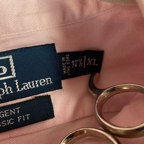 Polo by Ralph Lauren Men’s Regent Classic Fit Dress Shirt, 17 1/2 XL, Pink - Picture 5 of 5